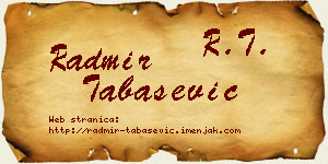 Radmir Tabašević vizit kartica